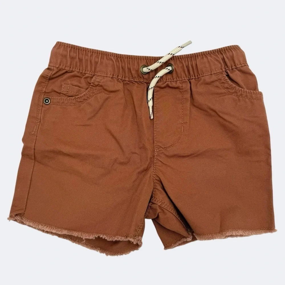 Carter’s Baby Pull-on Poplin Brown Casual Shorts with Drawstring 12 Months